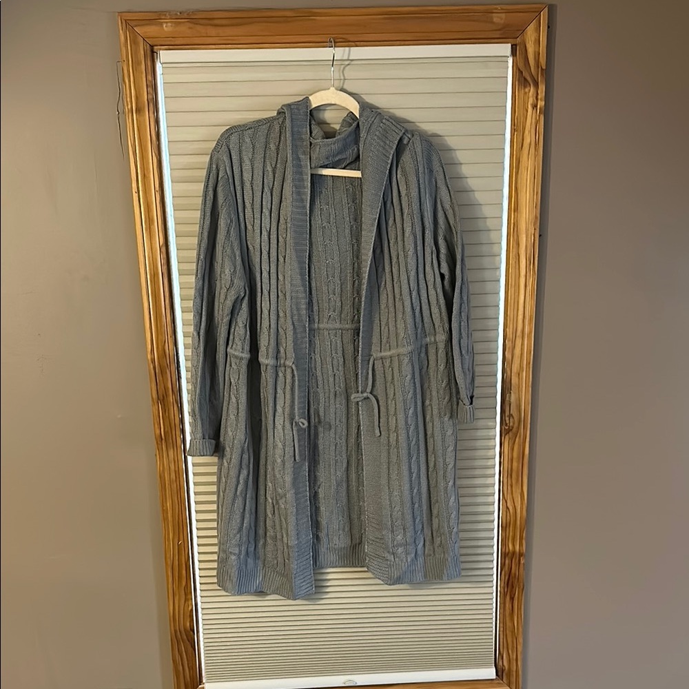 Gray Cable Knit Women's Sweater